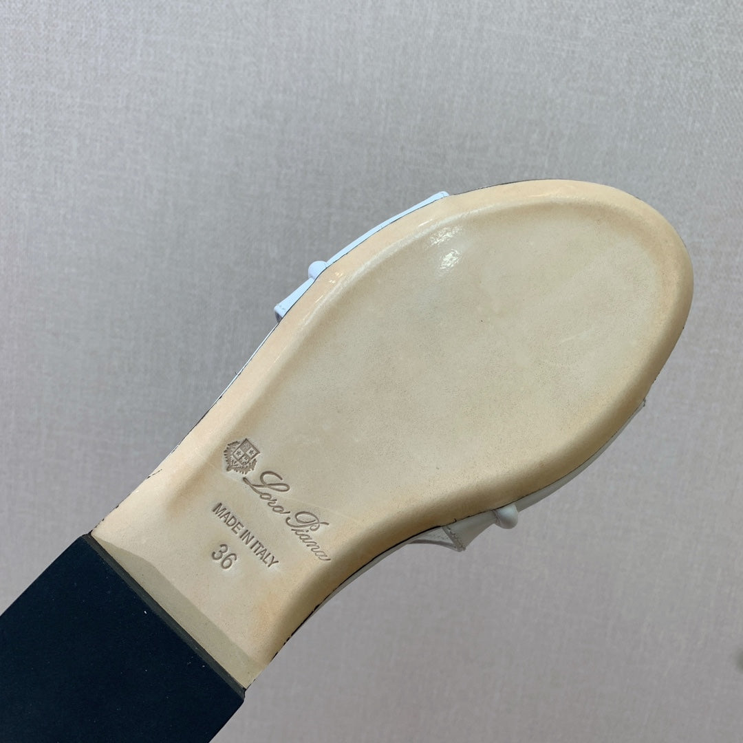 LP HIGHT TOP FLAT SLIPPERS WHITE CALFSKIN - 35