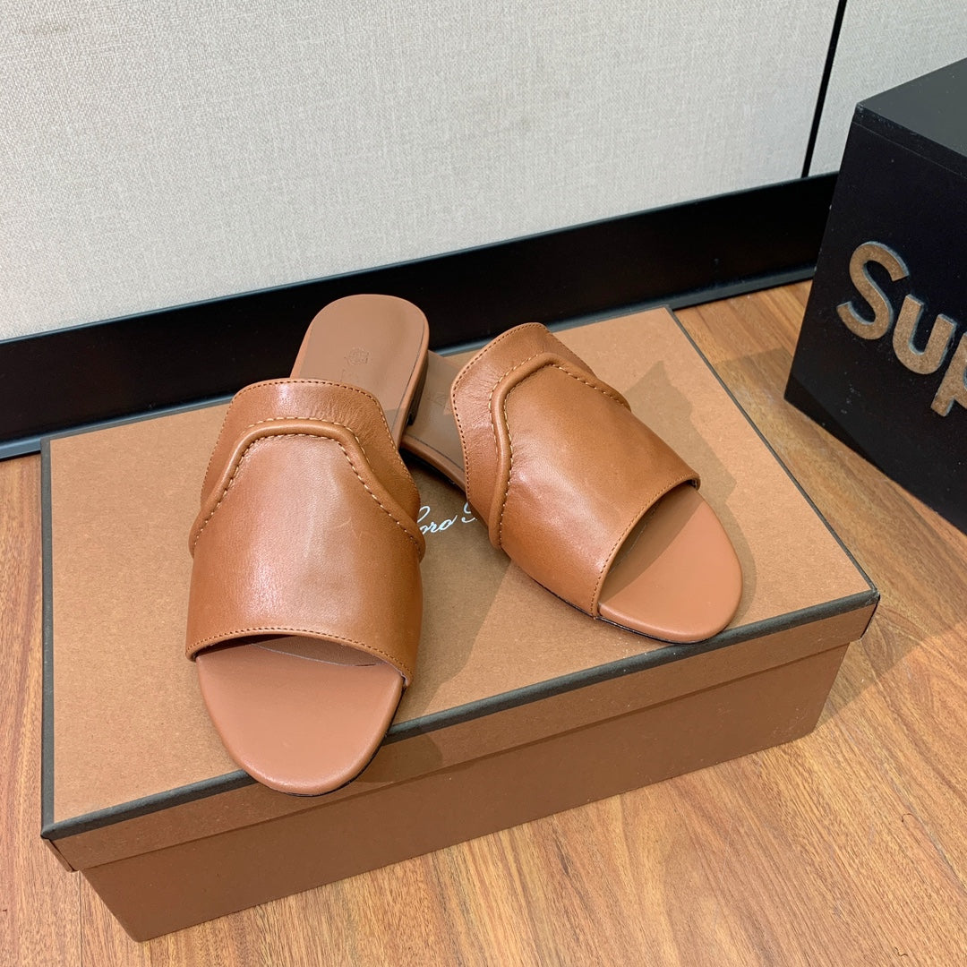 LP HIGHT TOP FLAT SLIPPERS TAWNY CALFSKIN - 35