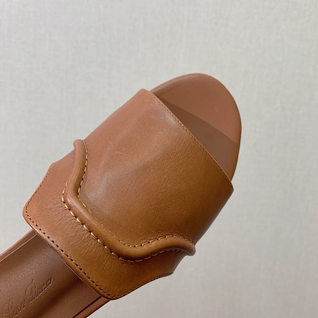 LP HIGHT TOP FLAT SLIPPERS TAWNY CALFSKIN - 35