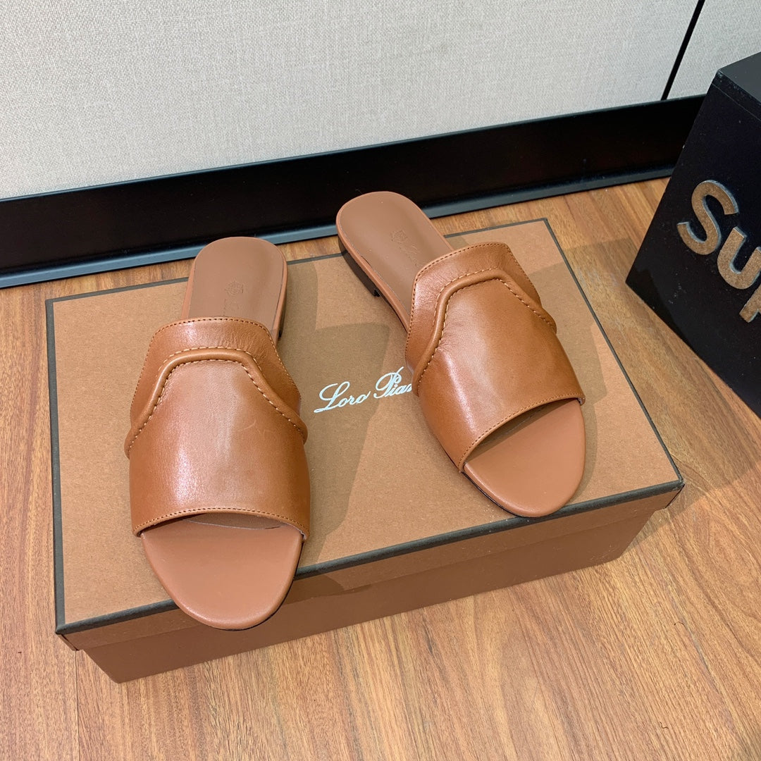 LP HIGHT TOP FLAT SLIPPERS TAWNY CALFSKIN - 35