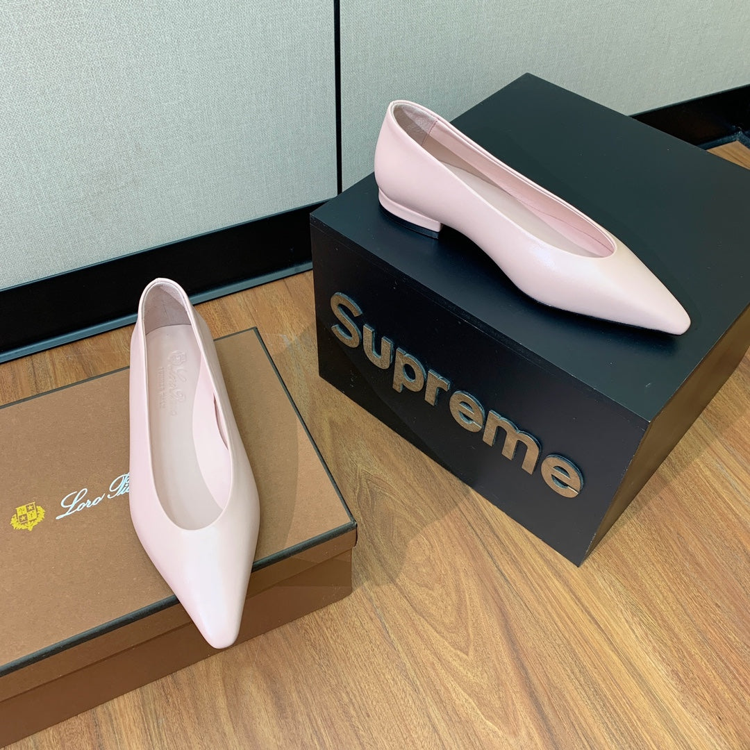 LP REBECCA BALLERINAS PASTEL PINK CALFSKIN - 35