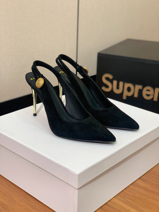 BALMAIN 26S СЛІНГБЕКИ 95 ММ З ЧОРНОЇ ЗАМШІ