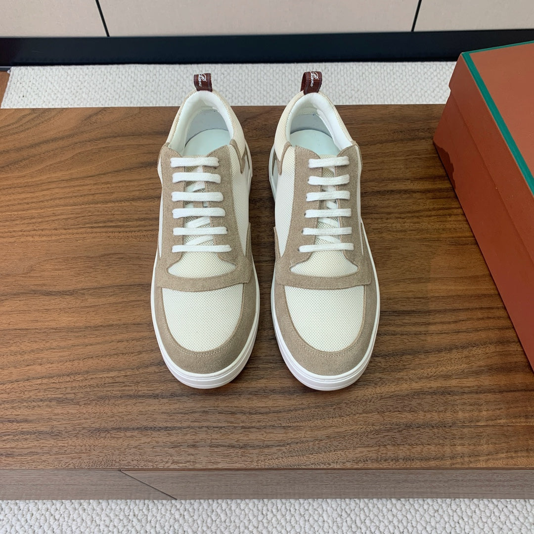 LP NEWPORT WALK SNEAKERS KHAKI AND CREAMY WHITE SUEDE - 35