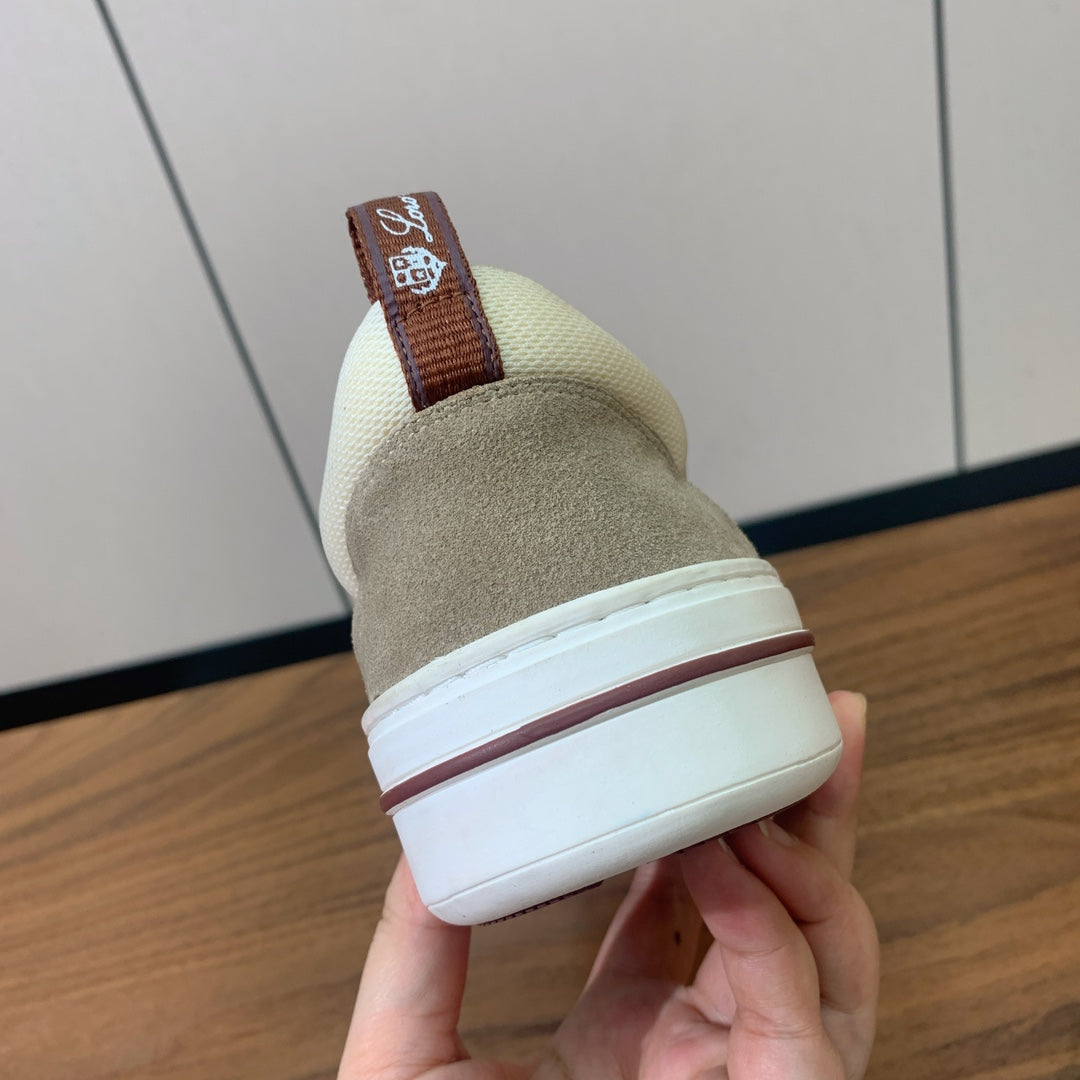 LP NEWPORT WALK SNEAKERS KHAKI AND CREAMY WHITE SUEDE - 35