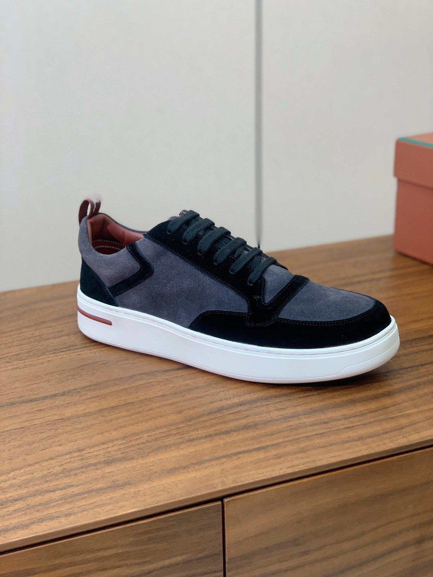 LP NEWPORT WALK SNEAKERS BLACK AND LEAD SUEDE - 35