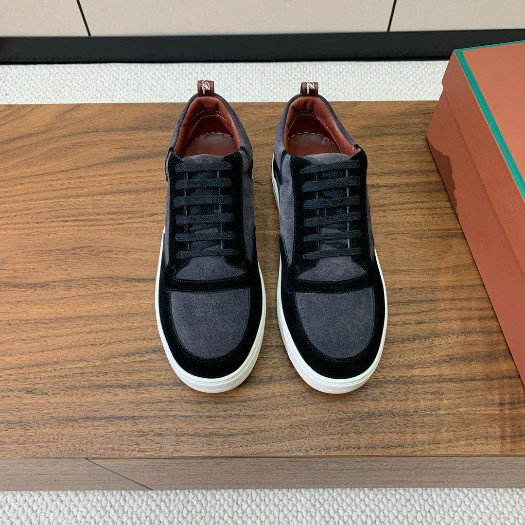 LP NEWPORT WALK SNEAKERS BLACK AND LEAD SUEDE - 35