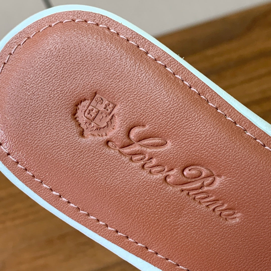 FLAT SLIPPERS IN WHITE LAMBSKIN OSTRICH SKIN - 34