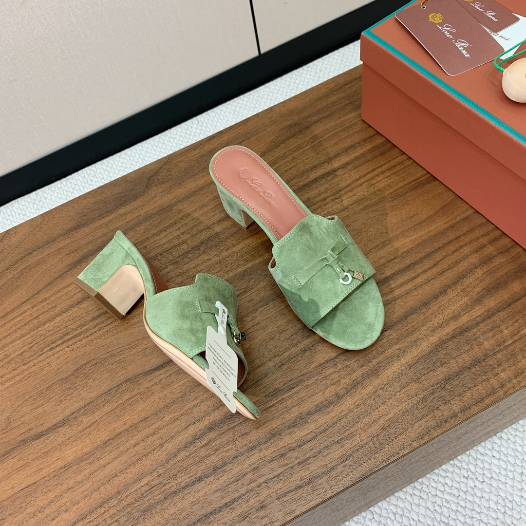 LP HIGH HEELS 25S IN SAGE GREEN SUEDE - 35