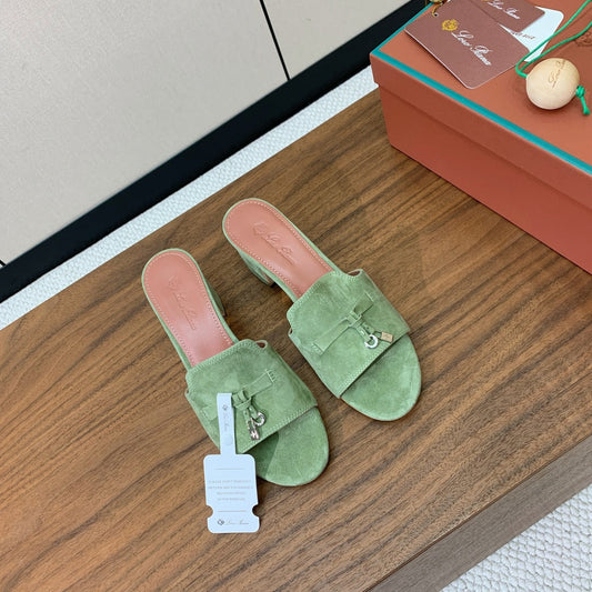 LP HIGH HEELS 25S IN SAGE GREEN SUEDE - 35