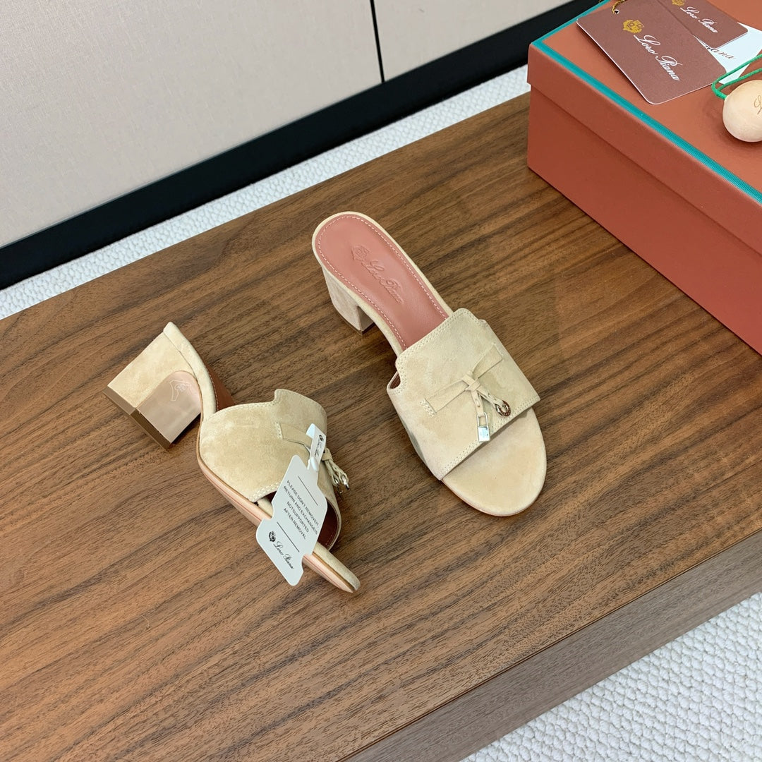 LP HIGH HEELS 25S IN CREAM KHAKI SUEDE - 35
