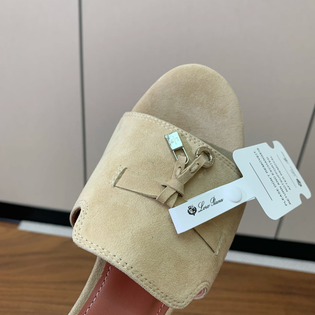LP HIGH HEELS 25S IN CREAM KHAKI SUEDE - 35