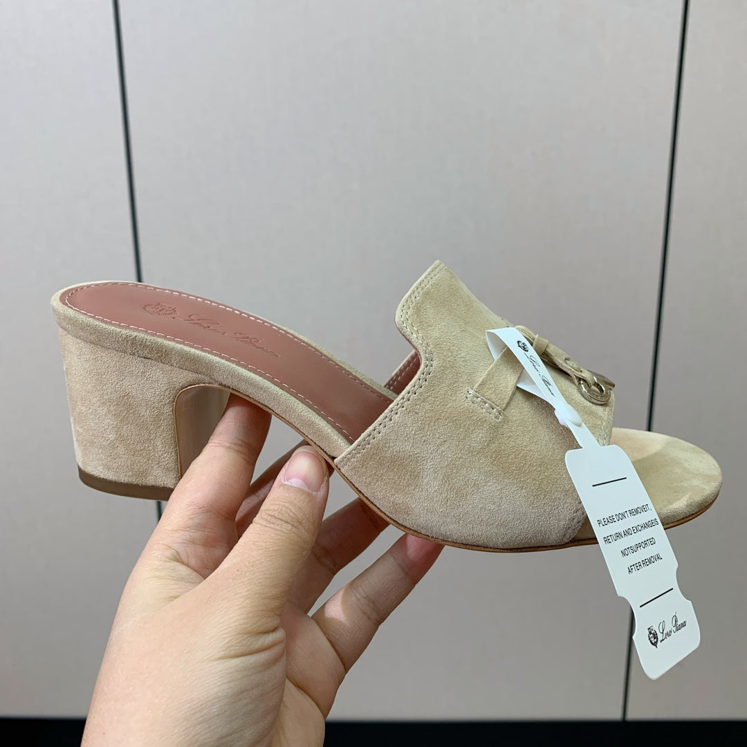 LP HIGH HEELS 25S IN CREAM KHAKI SUEDE - 35