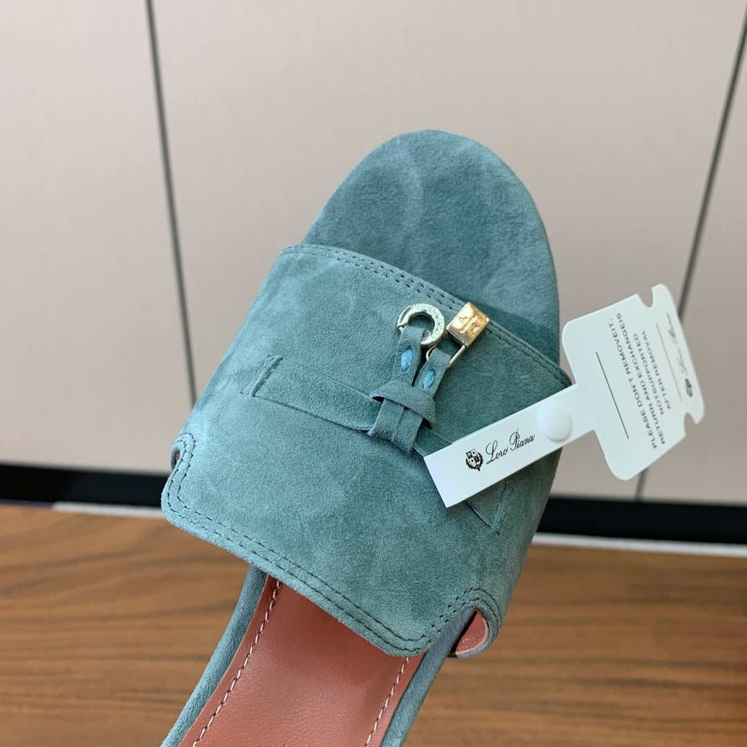 LP HIGH HEELS 25S IN SLATE GREEN SUEDE - 35
