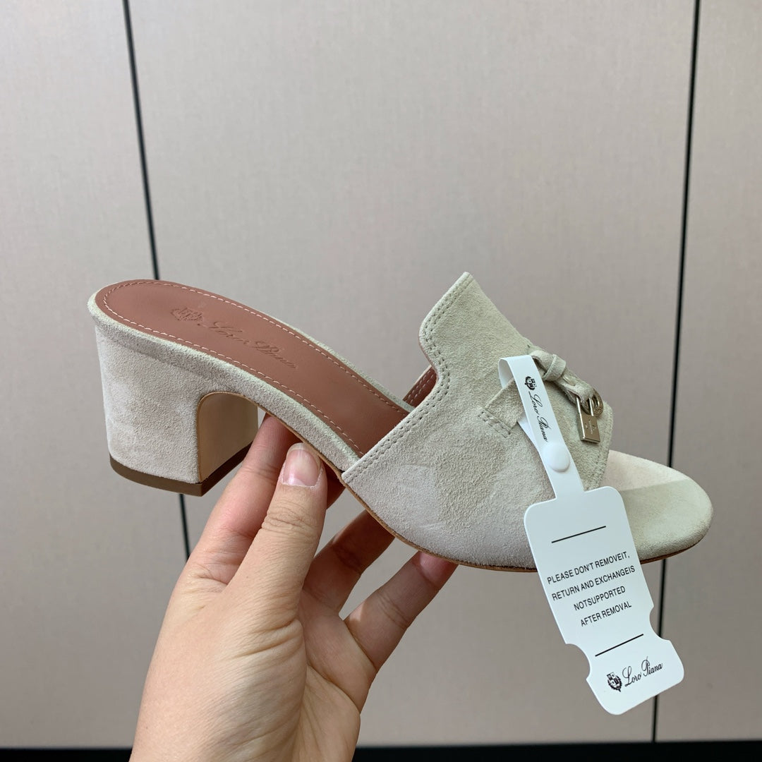 LP HIGH HEELS 25S IN STONE GRAY SUEDE - 35