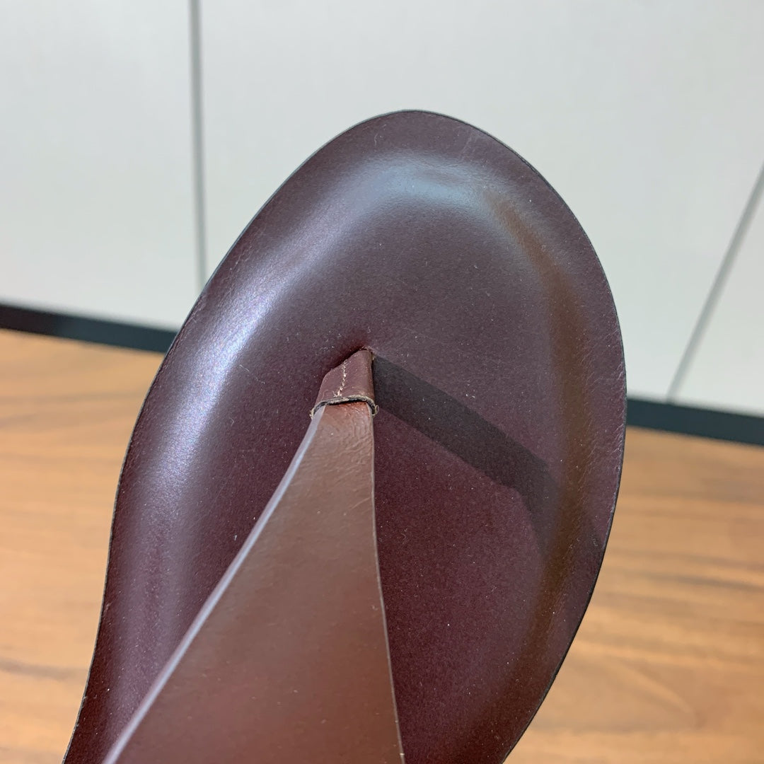FLIP FLOPS SANDAL IN BROWN CALFSKIN - 35