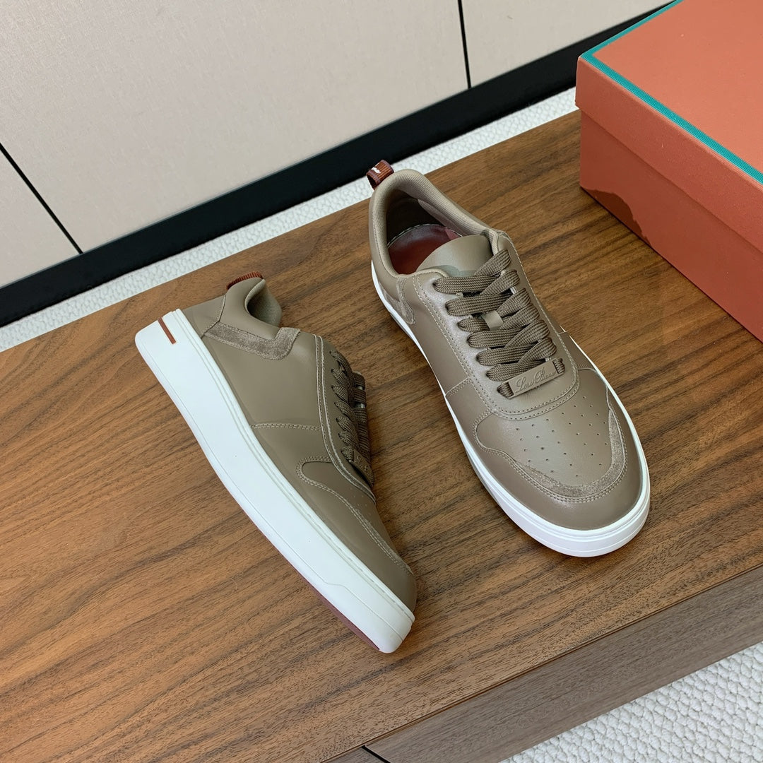 LP SNEAKERS IN STONE BROWN CALFSKIN WHITE SOLE - 35