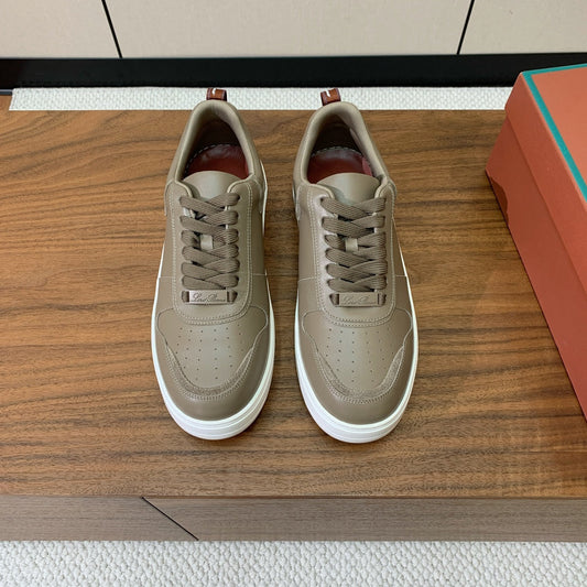 LP SNEAKERS IN STONE BROWN CALFSKIN WHITE SOLE - 35