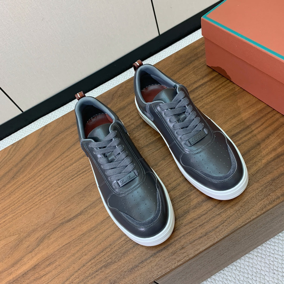 LP SNEAKERS IN SLATE GREY CALFSKIN WHITE SOLE - 35