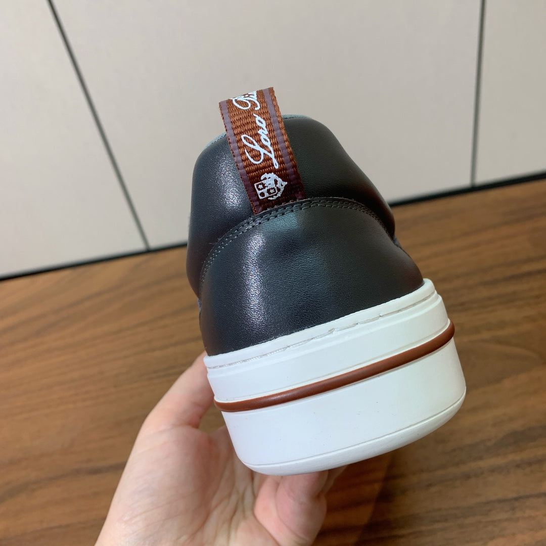 LP SNEAKERS IN SLATE GREY CALFSKIN WHITE SOLE - 35