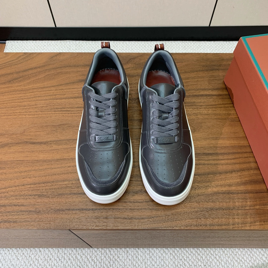 LP SNEAKERS IN SLATE GREY CALFSKIN WHITE SOLE - 35