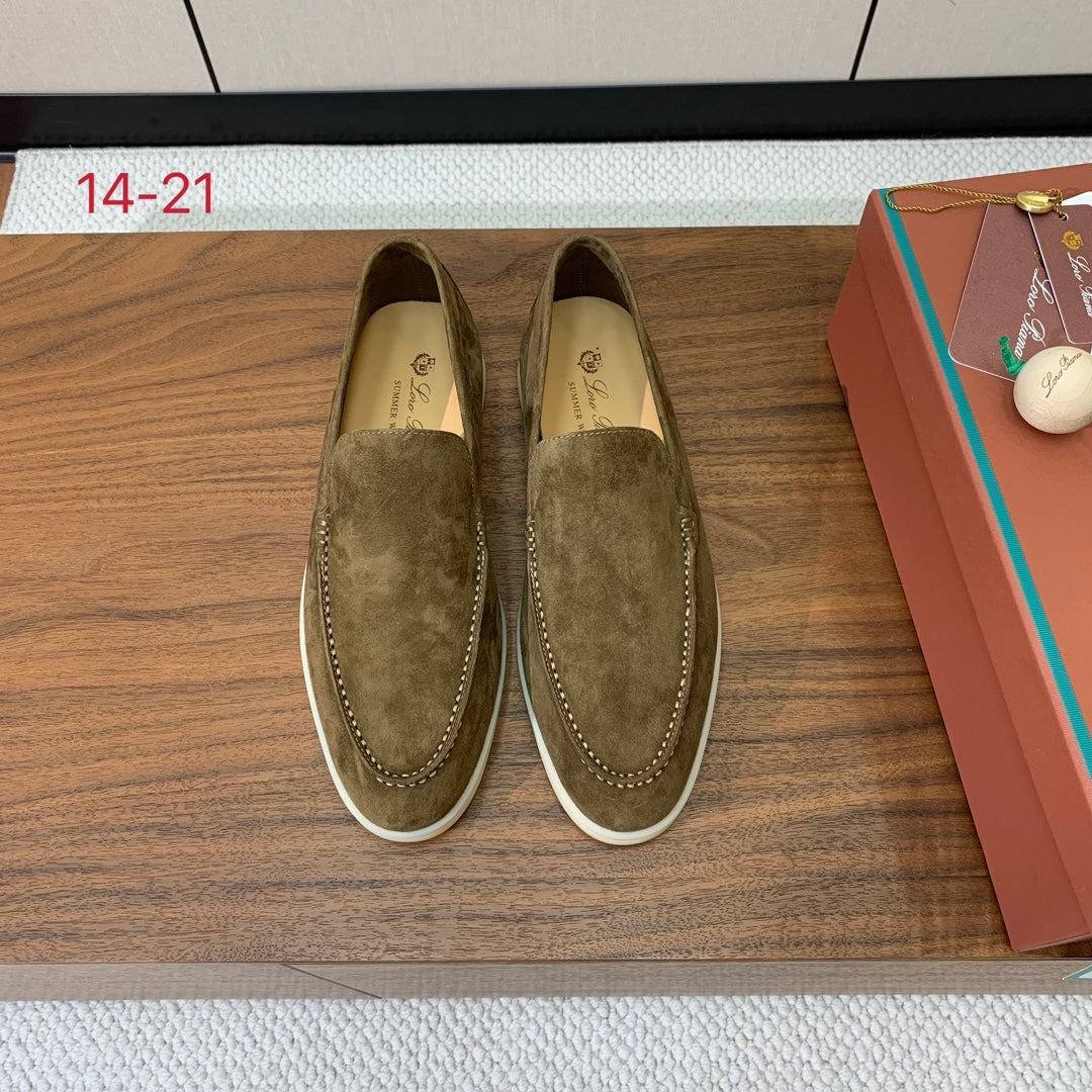 LP LOAFERS 25S IN OLIVE BROWN SUEDE - 34
