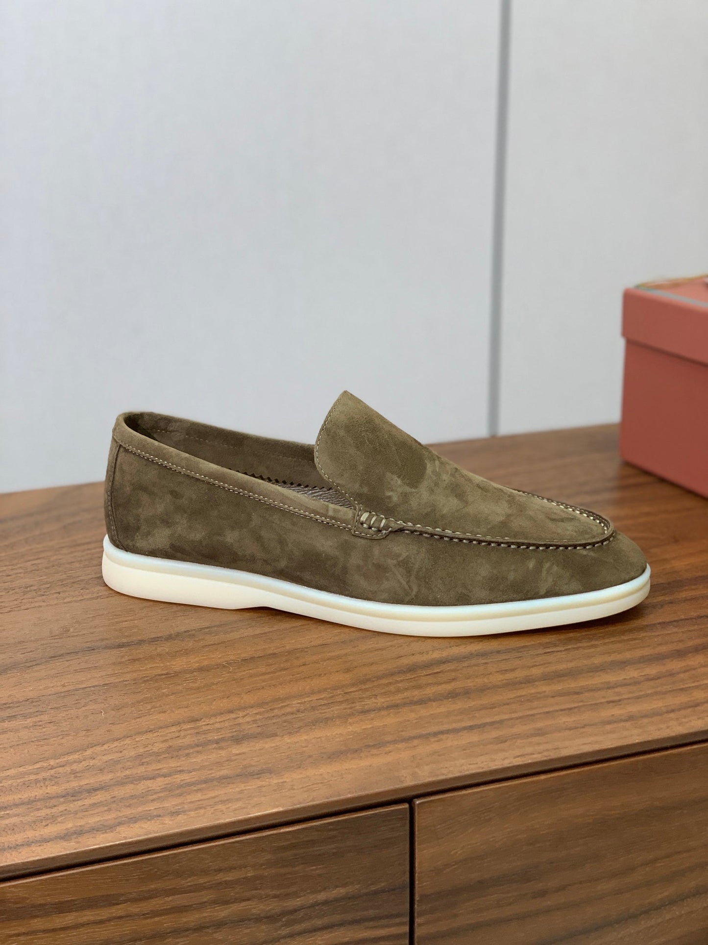 LP LOAFERS 25S IN OLIVE BROWN SUEDE - 34