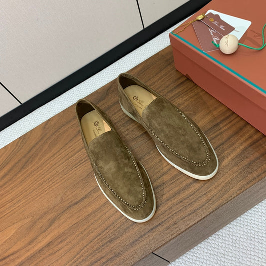 LP LOAFERS 25S IN OLIVE BROWN SUEDE - 34