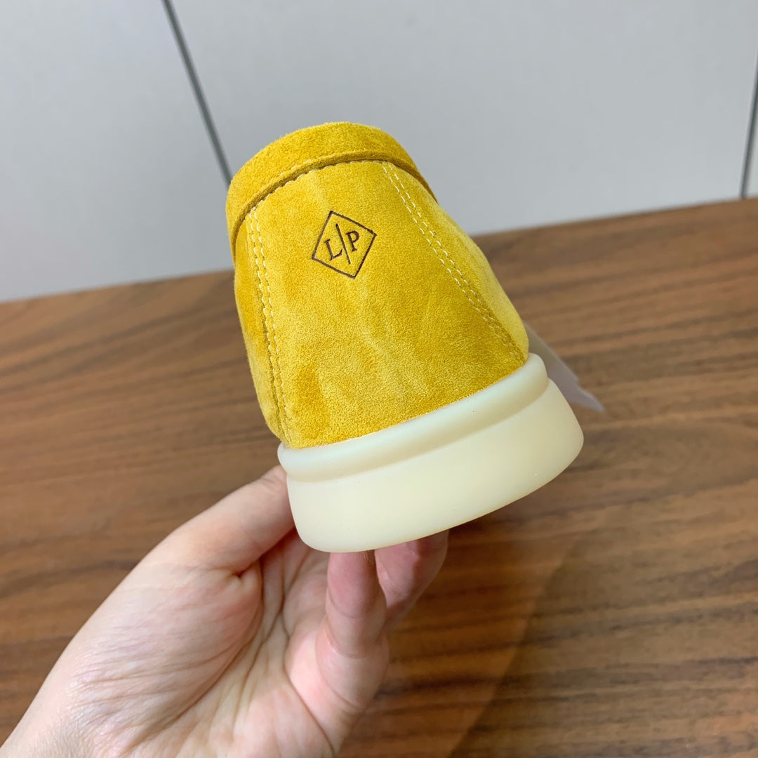 LP LOAFERS 25S IN YELLOW CASHMERE WITH SILVER HARDWARE - 34