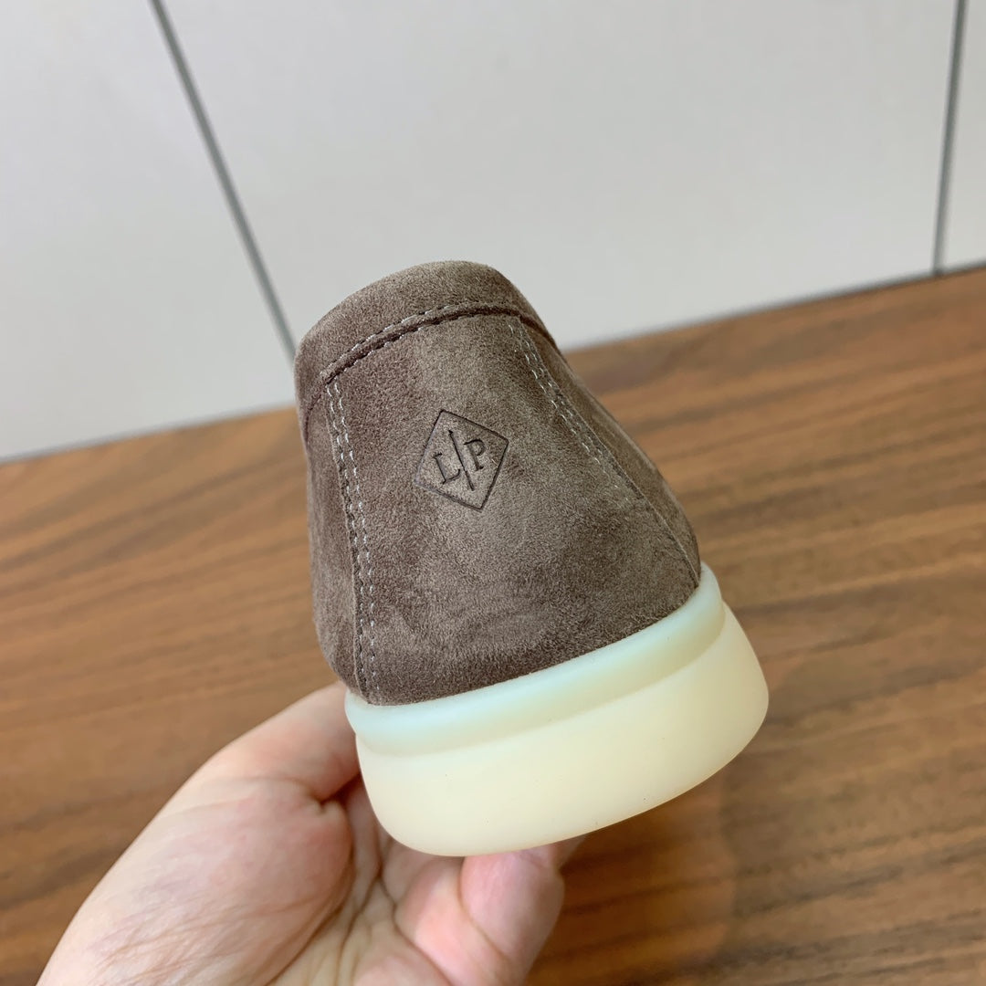 LP LOAFERS 25S IN ASH BROWN CASHMERE WITH SILVER HARDWARE - 34