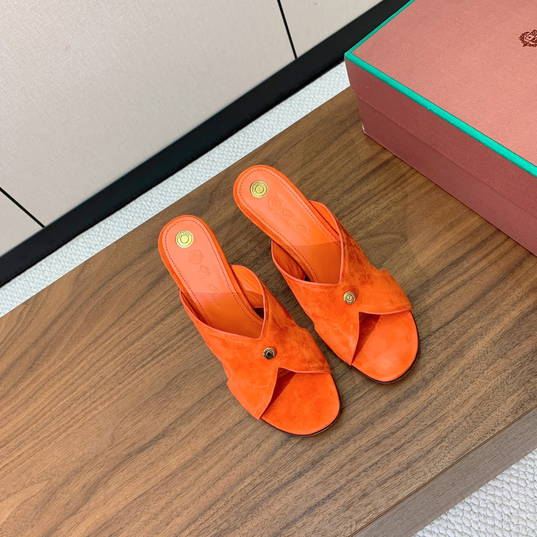 HIGH HEELS 85 MM IN ORANGE SUEDE - 35