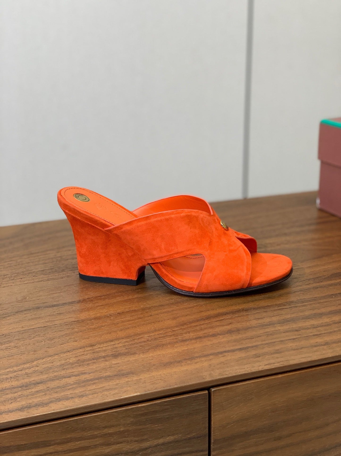HIGH HEELS 85 MM IN ORANGE SUEDE - 35