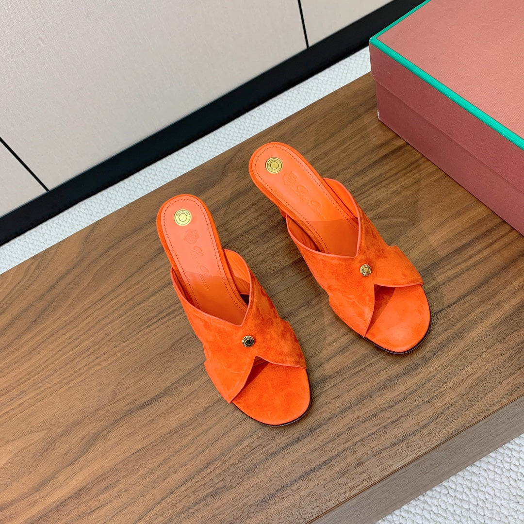 HIGH HEELS 85 MM IN ORANGE SUEDE - 35