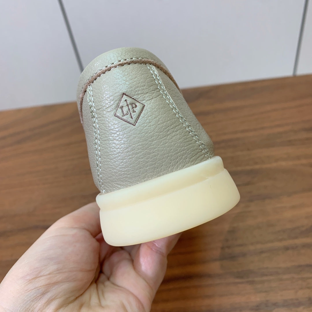 LP LOAFERS 25S IN MOSS GRAY LAMBSKIN WITH SILVER HARDWARE - 34