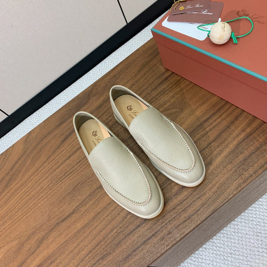 LP LOAFERS 25S IN MOSS GRAY LAMBSKIN - 34