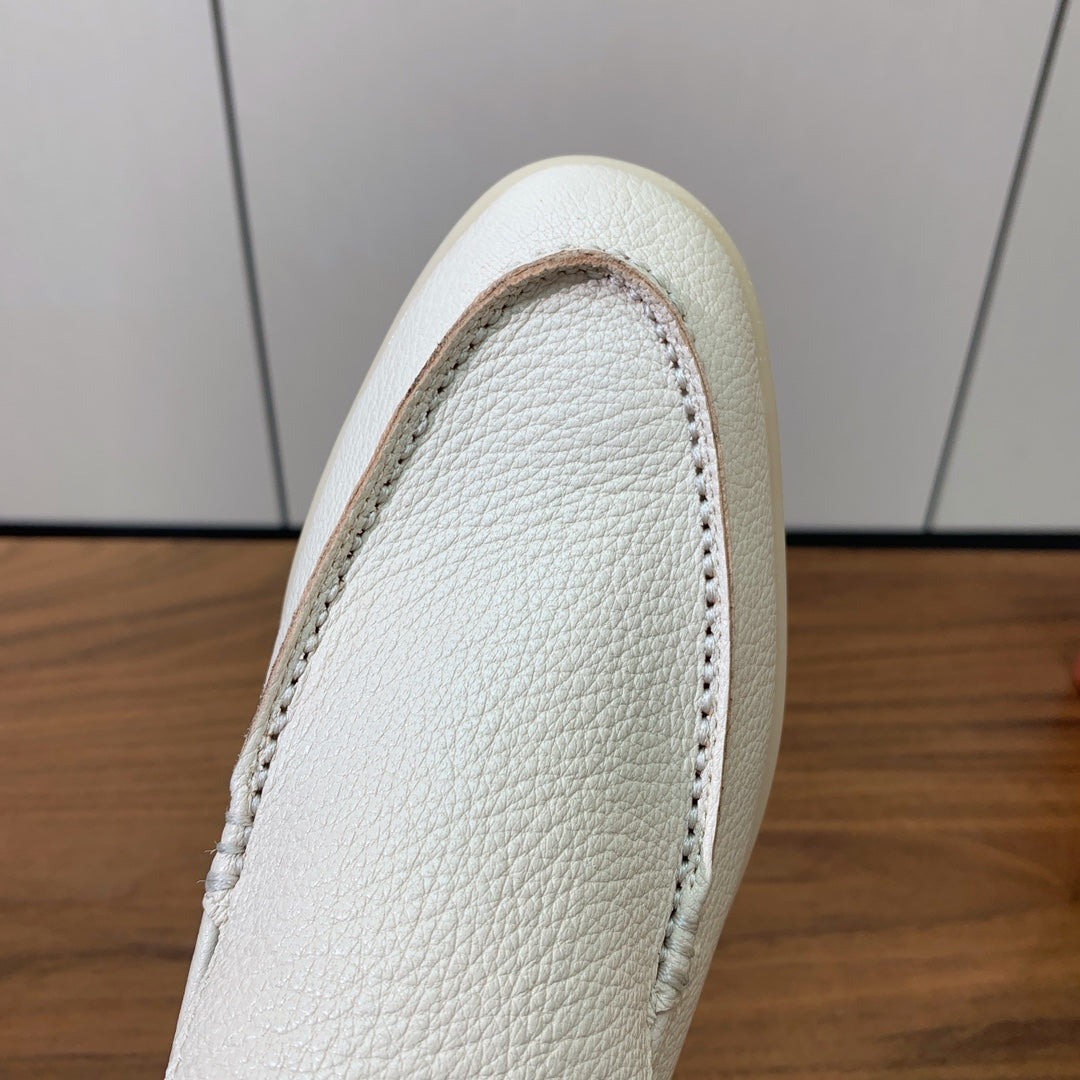 LP LOAFERS 25S IN CREAM WHITE LAMBSKIN - 34