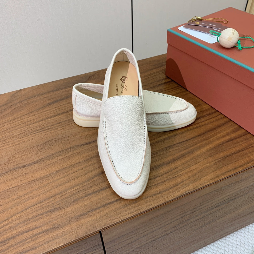 LP LOAFERS 25S IN CREAM WHITE LAMBSKIN - 34