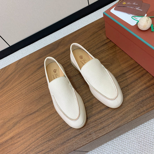 LP LOAFERS 25S IN CREAM WHITE LAMBSKIN - 34