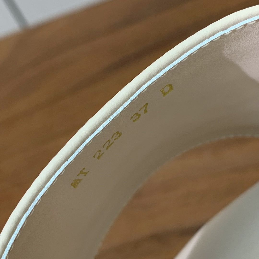 DIOR 25S DWAY SLIDE IN CREAM WHITE CALFSKIN - 34