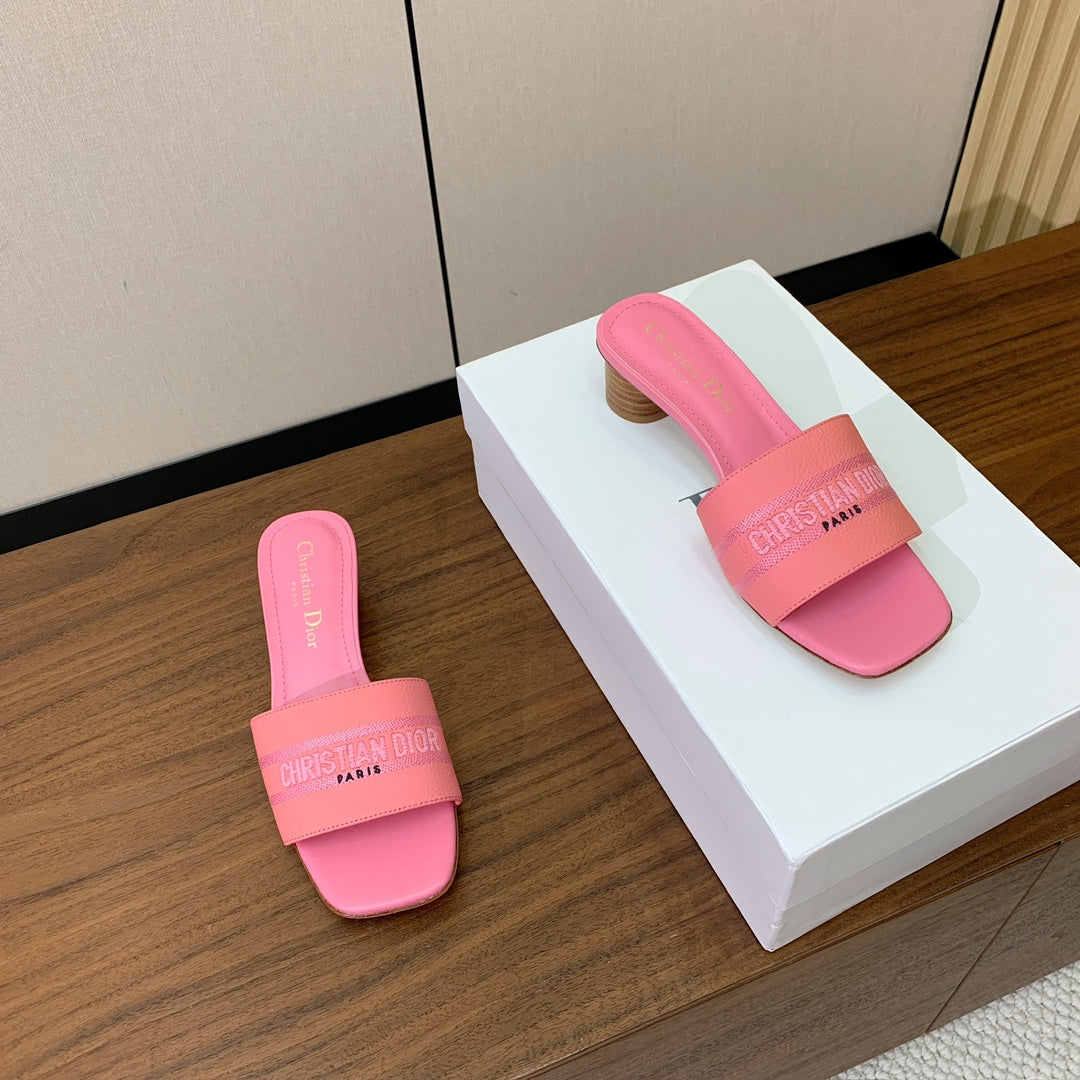 DIOR 25S HIGH-HEEL SANDALS 40 MM IN PINK CALFSKIN - 34