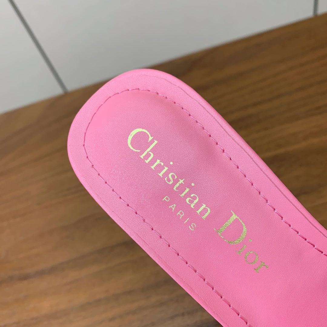 DIOR 25S HIGH-HEEL SANDALS 40 MM IN PINK CALFSKIN - 34