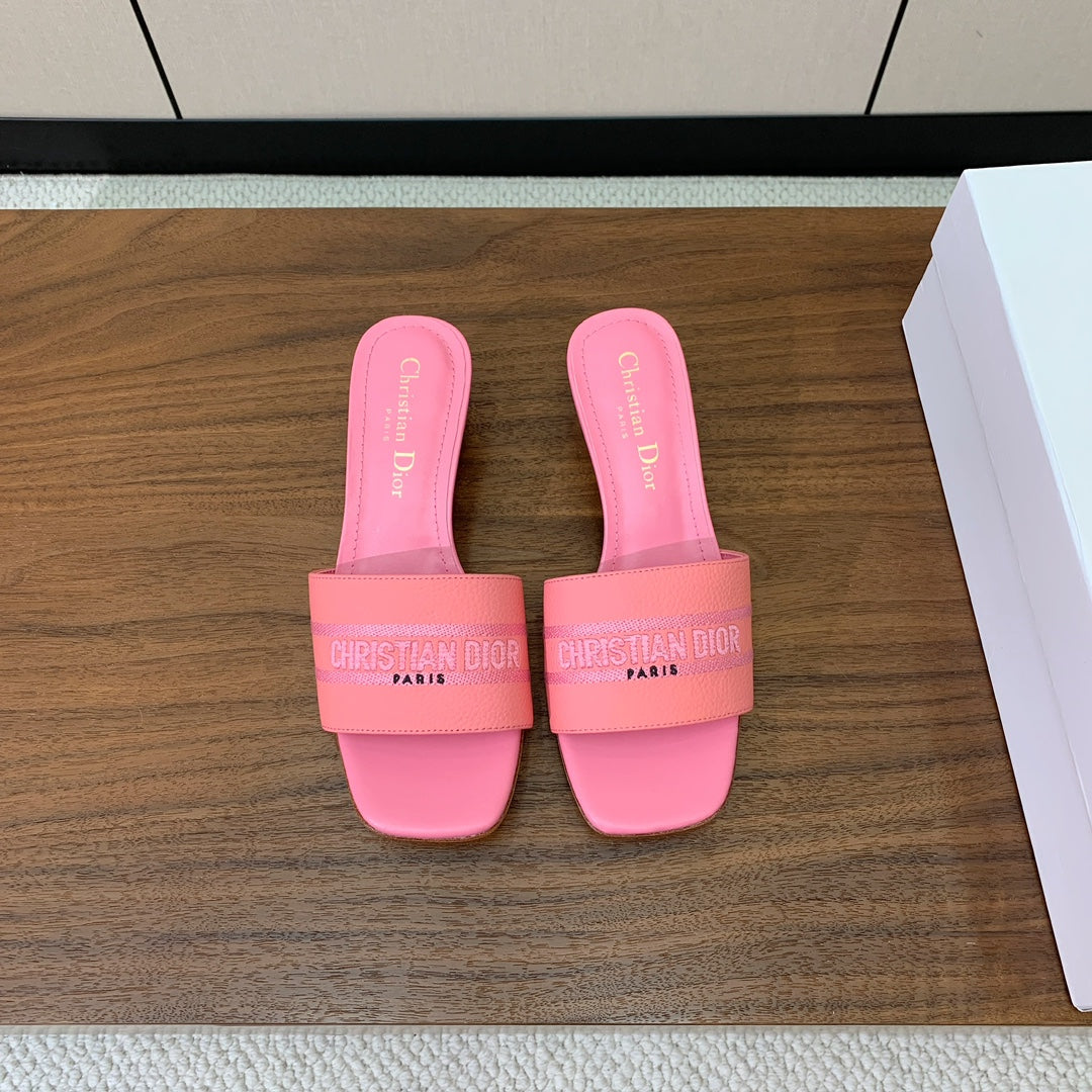 DIOR 25S HIGH-HEEL SANDALS 40 MM IN PINK CALFSKIN - 34
