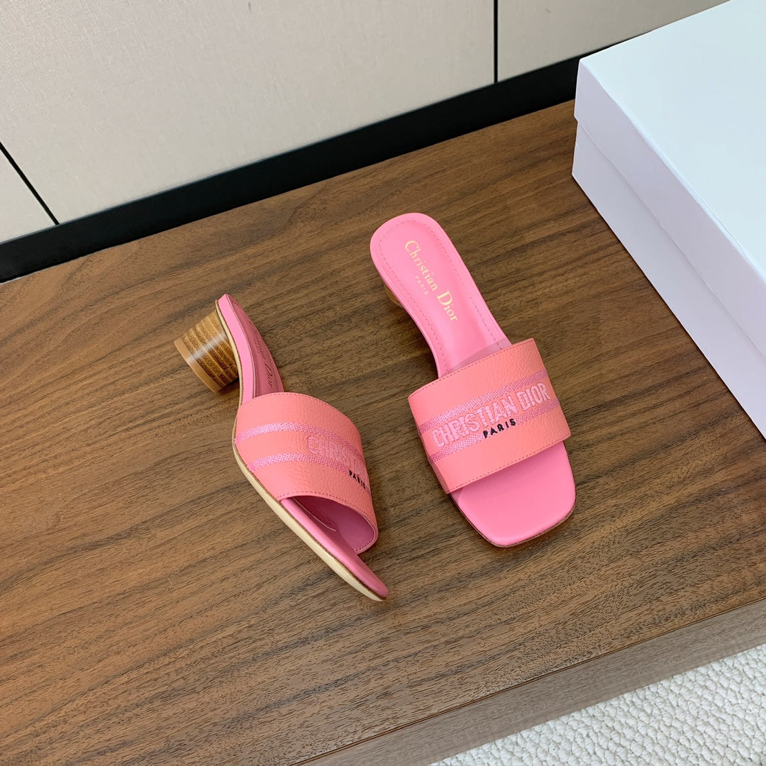 DIOR 25S HIGH-HEEL SANDALS 40 MM IN PINK CALFSKIN - 34