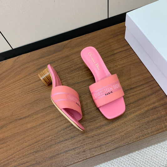 DIOR 25S HIGH-HEEL SANDALS 40 MM IN PINK CALFSKIN - 34