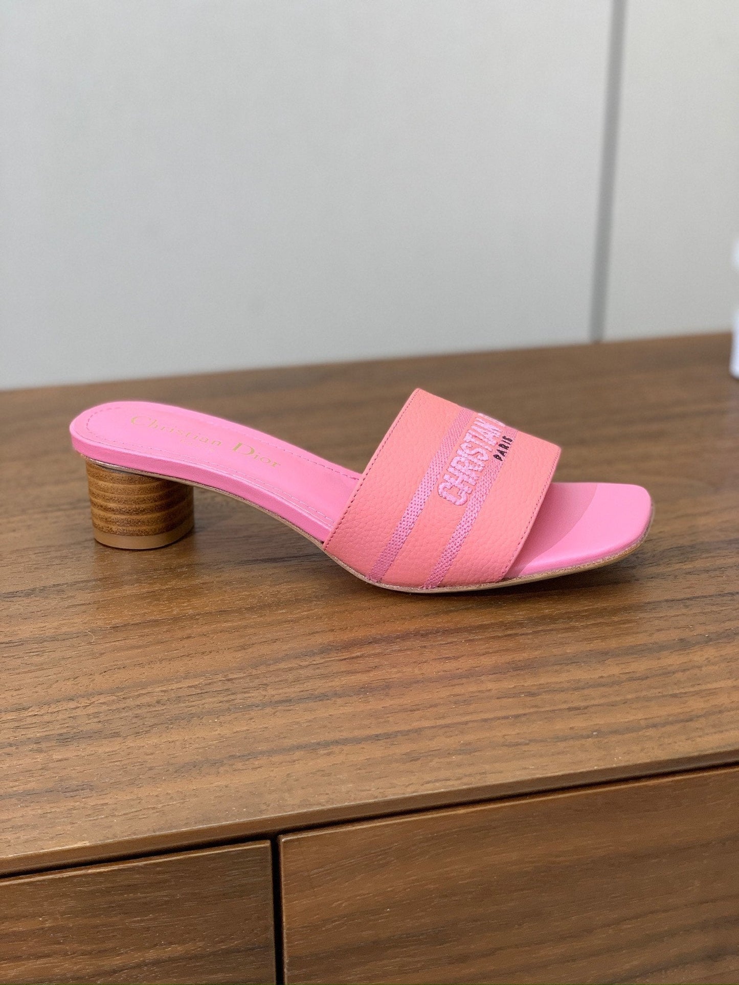 DIOR 25S HIGH-HEEL SANDALS 40 MM IN PINK CALFSKIN - 34