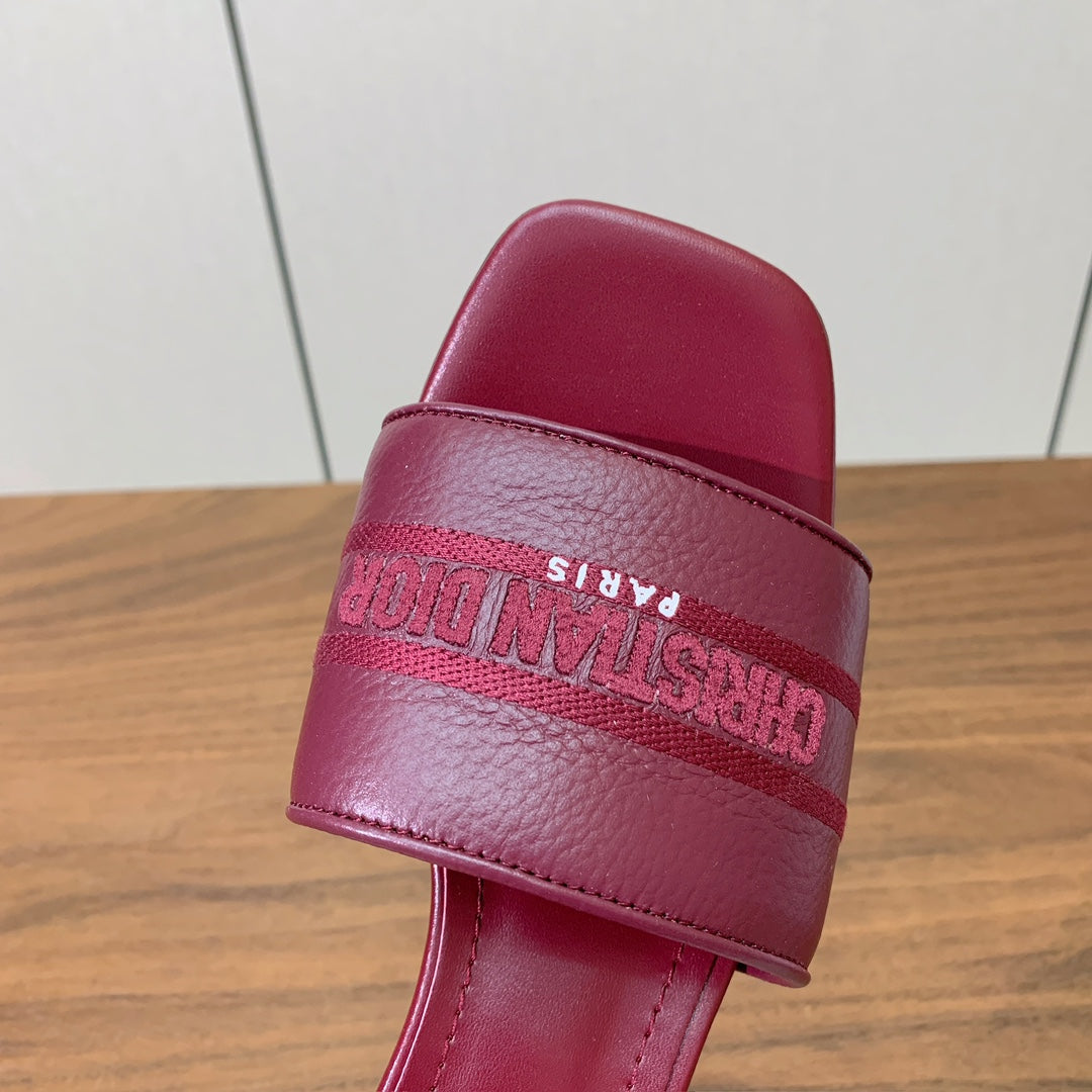 DIOR 25S HIGH-HEEL SANDALS 40 MM IN DARK RED CALFSKIN - 34