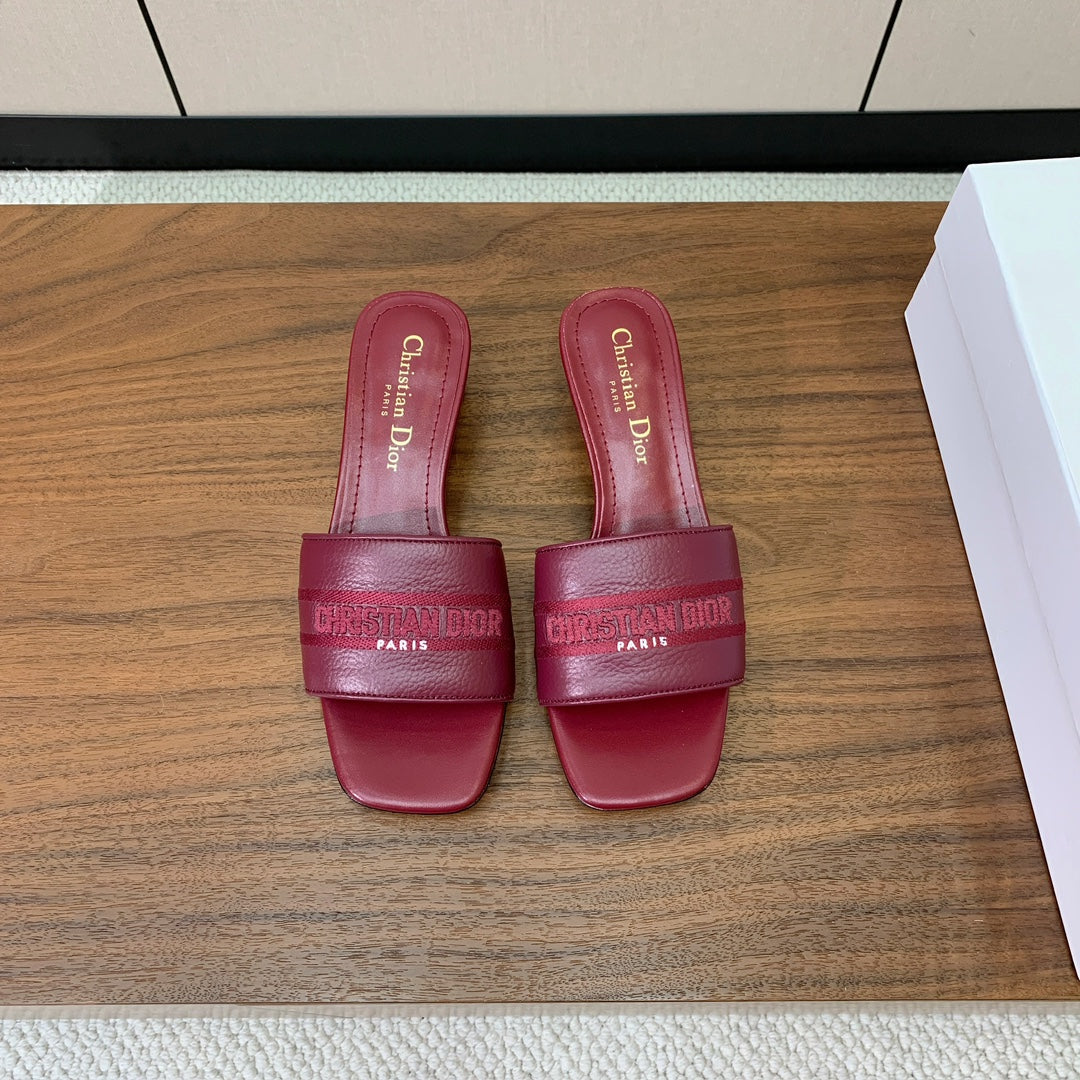 DIOR 25S HIGH-HEEL SANDALS 40 MM IN DARK RED CALFSKIN - 34