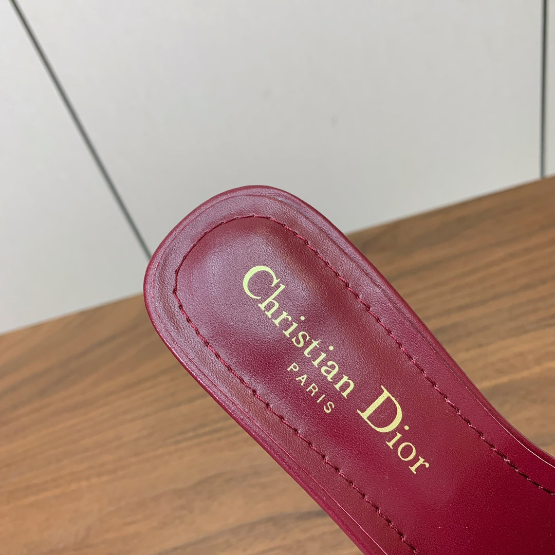 DIOR 25S HIGH-HEEL SANDALS 40 MM IN DARK RED CALFSKIN - 34