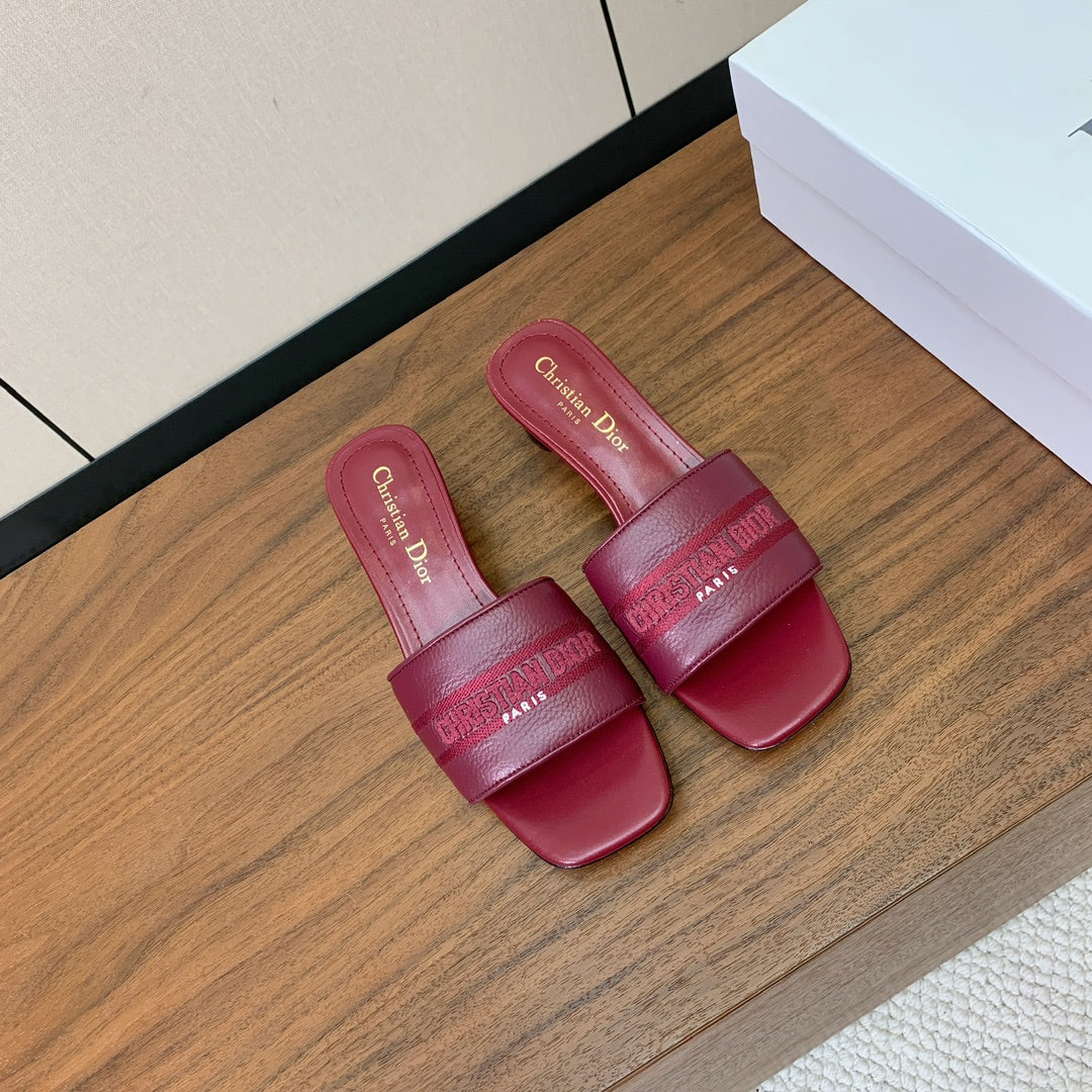 DIOR 25S HIGH-HEEL SANDALS 40 MM IN DARK RED CALFSKIN - 34