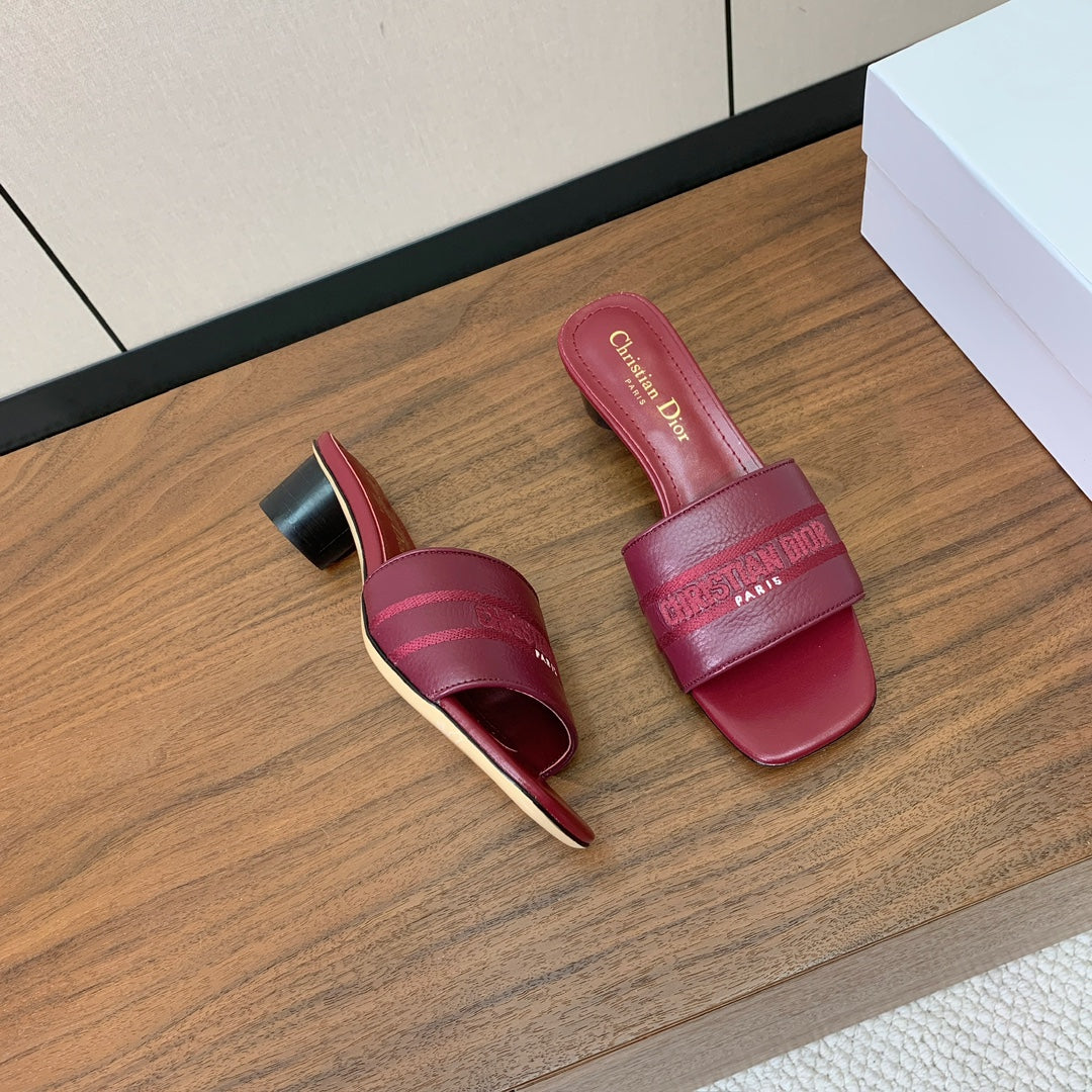 DIOR 25S HIGH-HEEL SANDALS 40 MM IN DARK RED CALFSKIN - 34
