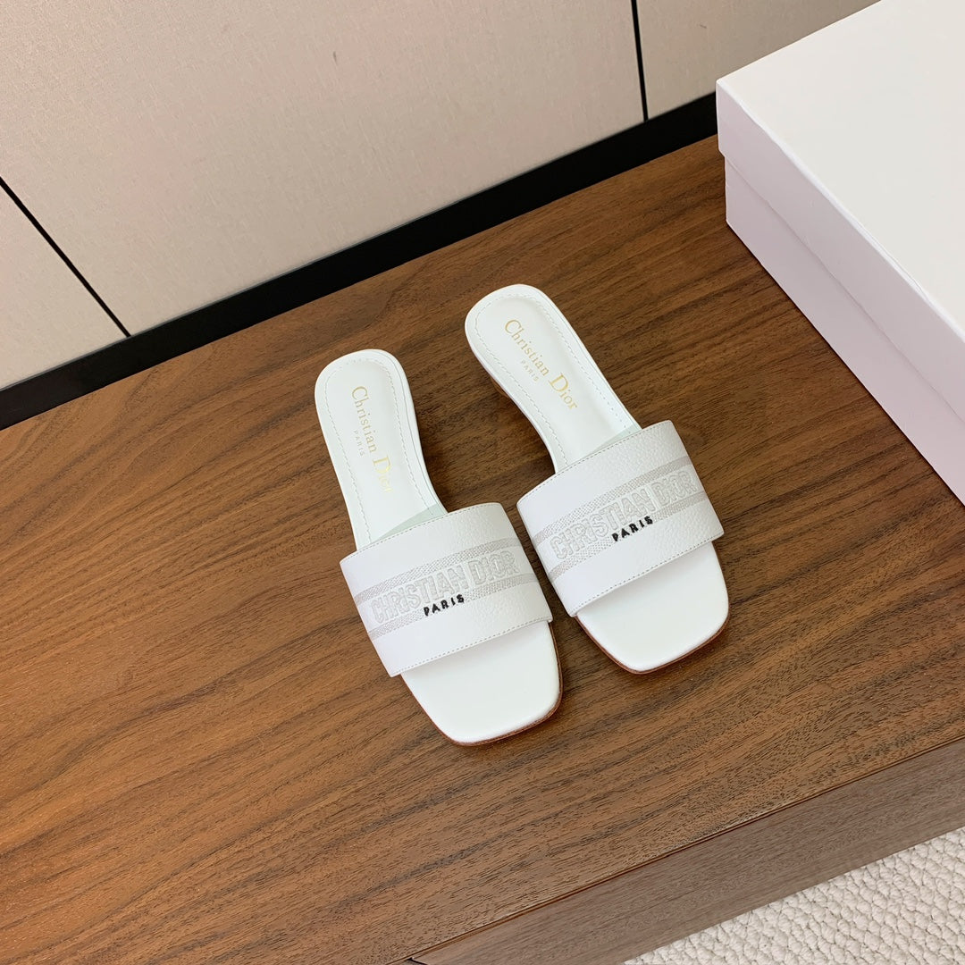 DIOR 25S HIGH-HEEL SANDALS 40 MM IN WHITE CALFSKIN - 34